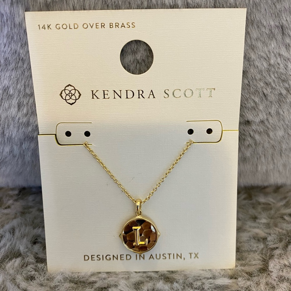 Kendra Scott L initial Gold Pendant Necklace